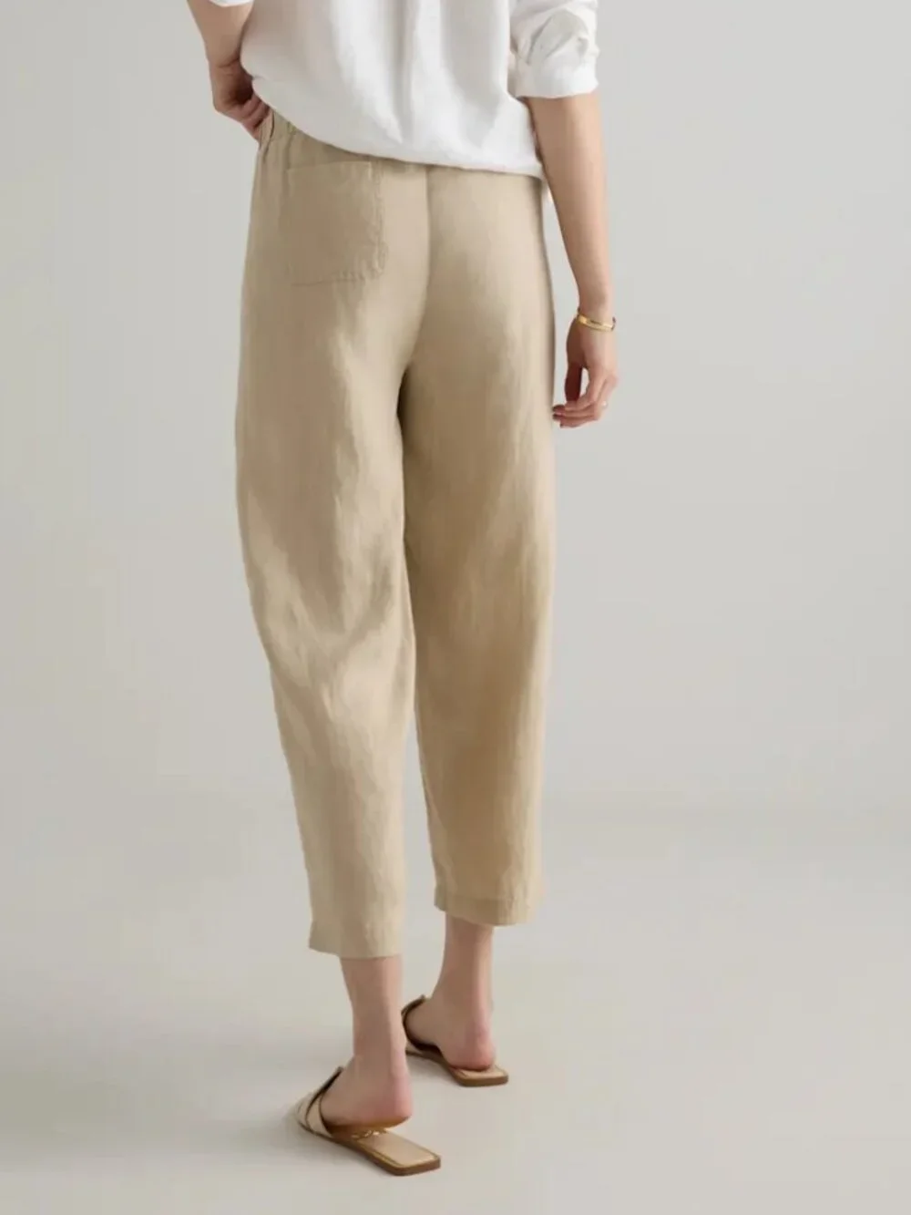 Quince 100% European Linen Pants in Driftwood